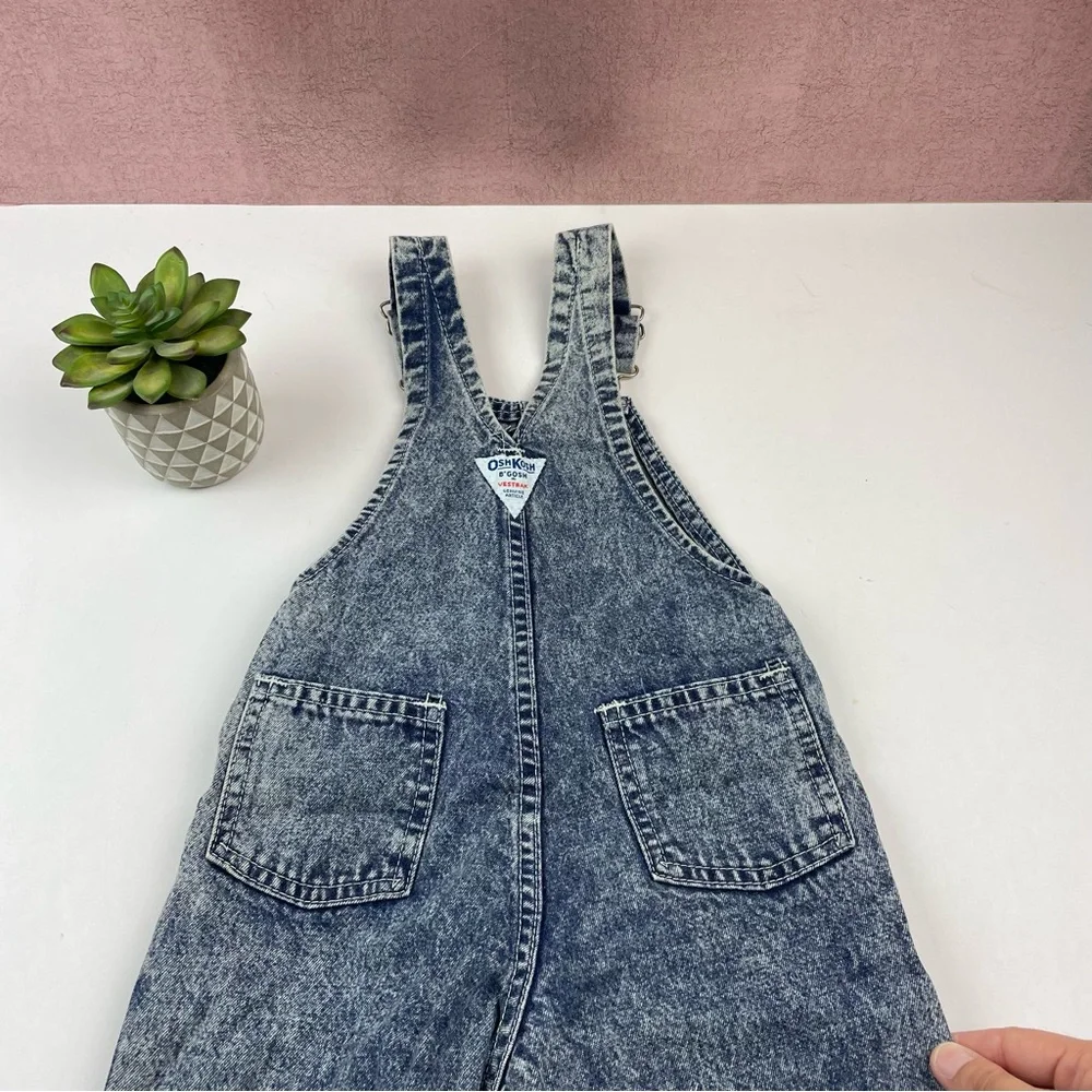 OshKosh B'gosh Vestbak Blue Gray Denim Overalls Child Size 3T Made In USA